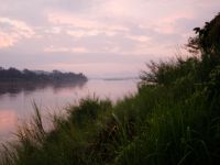 Mekong River (Mae Nam Khong - Thai-Lao for "mother river") in early morning, from the banks of northern Thailand looking toward Laos.